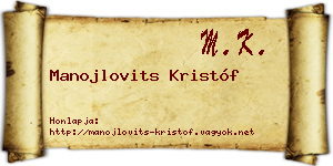 Manojlovits Kristóf névjegykártya